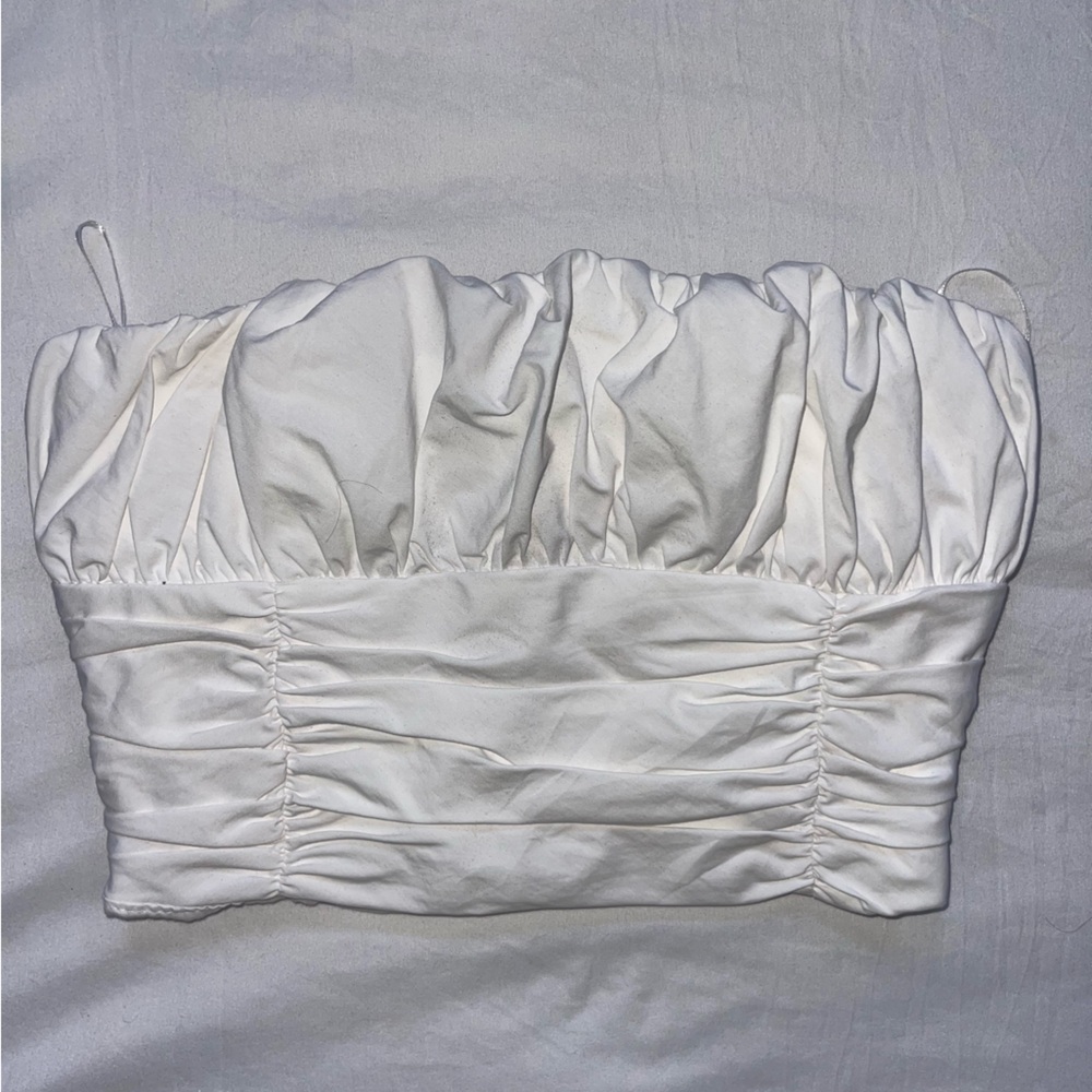 zara white tube top